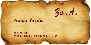 Zsebe Árpád névjegykártya