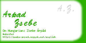 arpad zsebe business card